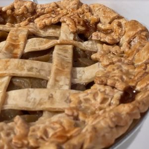 closeup of apple pie